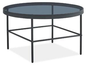Masuta VANESSA, negru, sticla/metal, 80x80x45 cm