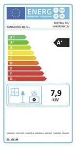 Șemineu pe lemne Panadero Harmonie oțel negru 7,2 kW