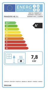 Șemineu pe lemne Panadero Ambar oțel negru 7,1 kW (cu spațiu depozitare lemne)