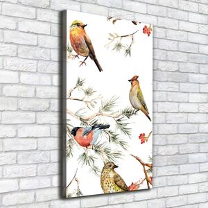 Tablou canvas Păsări și conifere