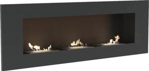 Șemineu bioetanol încorporabil Delta 3, 120x40 cm, 3x0,2l, negru