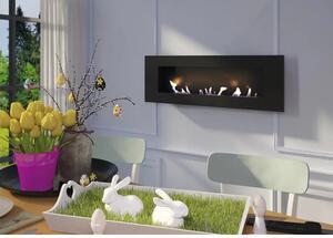 Șemineu bioetanol încorporabil Delta 3, 120x40 cm, 3x0,2l, negru