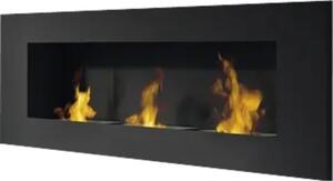 Șemineu bioetanol încorporabil Delta 3, 120x40 cm, 3x0,2l, negru