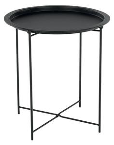 Masuta auxiliara cu tava detasabila RENDER, negru, metal, 47x47x50 cm