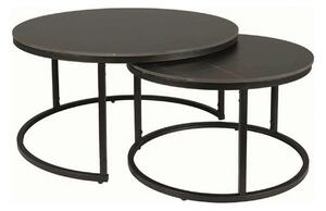Set 2 masute cafea FERRANTE D, negru, ceramica/metal