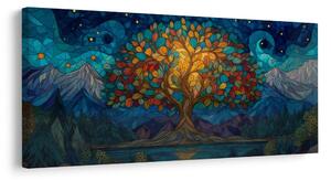 Tablou peisaj nocturn cu arborele vieții