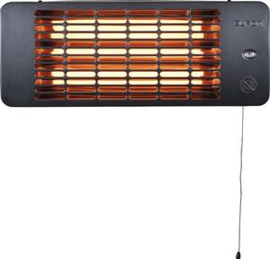 Încălzitor terasă electric Eurom Q-Time 2001 2000 W, 3 trepte de putere, montaj pe perete, 50x20 cm, negru