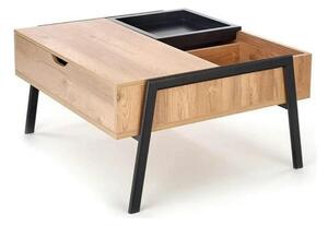 Masuta cafea PODIUM, stejar/negru, 85x80x43/64 cm