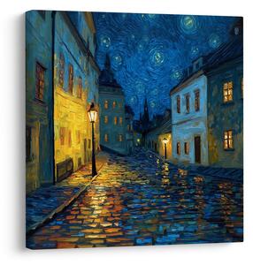Tablou noapte luminată de lampă