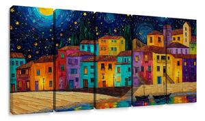 Tablou 5-piese sat magic de noapte