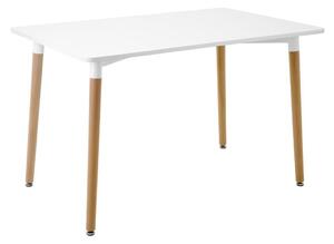 Masă dreptunghiulară albă modernă JUMI, 120x80x72 cm, pentru dining sau birou