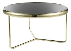 Masuta cafea SCARLET, negru/auriu, sticla securizata/metal, 74x40 cm