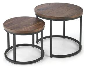 Set masute cafea OREO, nuc/negru
