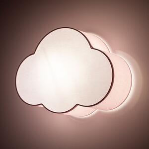 TK Lighting Plachetă plafonieră Cloud, roz, 43 cm lungime, textil, nor, E27, reglabil, Roz / Rosé, Camera copiilor, Țesătură / Textil, Viața tânără