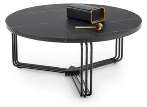 Masuta cafea ANTICA, negru cu efect de marmura/negru, 80x80x36 cm