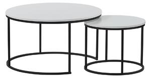 Set 2 masute cafea IKLIN, alb/negru