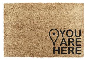 Covoraș de intrare din fibre de nucă de cocos 40x60 cm You Are Here – Artsy Doormats