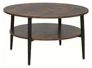 Masuta cafea ELLA A, maro rustic/negru mat, PAL/metal, 80x45 cm