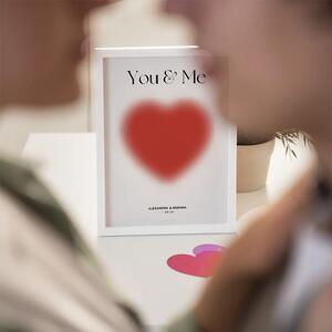 Tablou cu Inimă Roșie pentru Îndrăgostiți - You & Me