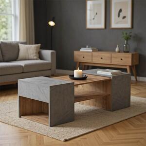 Set Masuta de cafea 3 buc Morfi Maro 105x45x37 cm