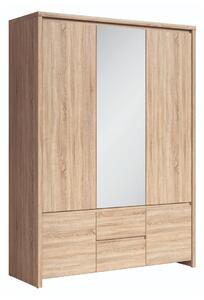 Dulap Nolroma 118, Stejar Sonoma, 211x154x56cm, 132 kg, Uși dulap: Cu balamale, Numărul de rafturi: 3, Numărul de rafturi: 3