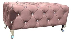 Taburet HESTIA, stofa catifelata roz antic - Bluvel 52, 100x50x46 cm