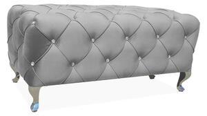 Taburet HESTIA, stofa catifelata gri - Bluvel 14, 100x50x46 cm
