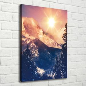 Tablou canvas Soarele peste munți