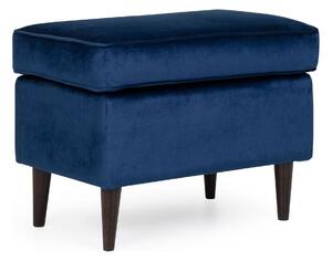 Taburet RON, stofa catifelata albastru inchis - Bluvel 86, 60x40x44 cm