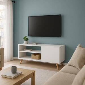 Comoda TV Oriava din melamina, culoare alb-natural, 90 x 32 x 46 cm