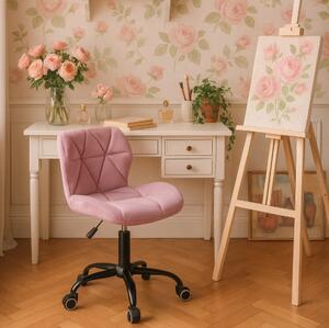 Scaun pivotant de birou ergonomic - catifea Violet