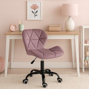 Scaun pivotant de birou ergonomic - catifea Violet