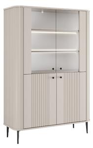 Vitrină cu patru uși Vesper 103 cm - cașmir / picioare negre