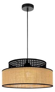 Lustră pe cablu BOHO 1xE27/60W/230V negru/bej