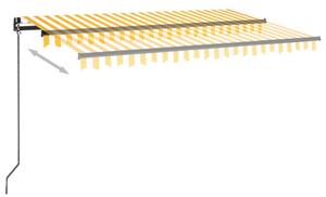 Copertină retractabilă manual cu LED, galben și alb, 400x350 cm