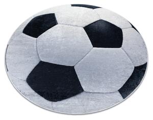 BAMBINO 2139 cerc covor lavabil - Fotbal pentru copii anti-alunecare - negru / alb - SECUNDAR-COTATI PRODUSUL
