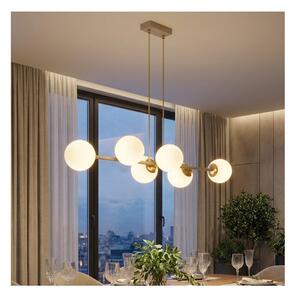 Brilagi - Candelabru suspendat pe cablu, MILO ECRU 6xE27/60W/230V, bej/auriu