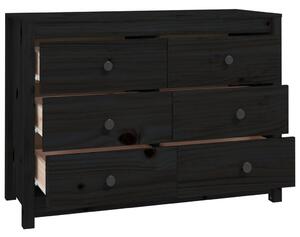 Dulap lateral, negru, 100x40x72 cm, lemn masiv de pin