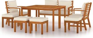 Set mobilier de grădină cu perne, 9 piese, lemn masiv de acacia