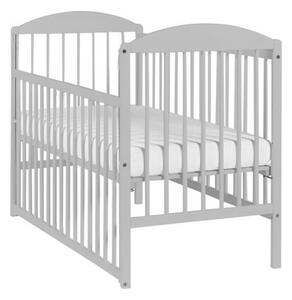 Patut din lemn masiv 120x60 cm Orella gri cu laterala culisanta, lemn masiv de pin, conform EN71
