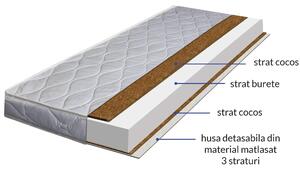 Saltea patut multistrat cocos LUX 120x60x9 cm, husa detasabila si lavabila, 0-3 ani