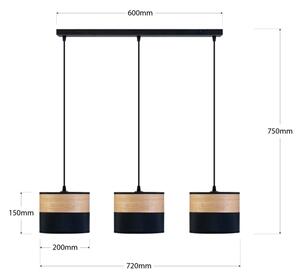 Lustră pe cablu ALBA 3xE27/15W/230V negru/maro