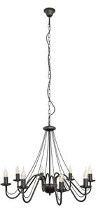 Lustră suspendată pe lanț MALBO, 8xE14/10W/230V, neagră
