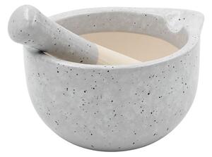 Mojar cu pistil, 330 ml, Excellent Houseware, ceramică, gri deschis