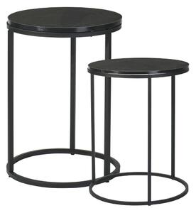 Set 2 măsuțe de cafea Trends4You, metal & MDF, design modern, negru