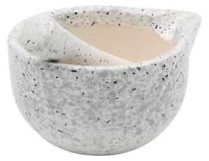 Mojar cu pistil, 330 ml, Excellent Houseware, ceramică, alb terrazzo