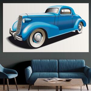 Tablou Canvas Premium LuxCanva® A1273, Blue Old Car , Camera Copil, Masina De Epoca, Albastru, Dormitor, Culori Vibrante