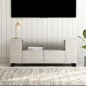 Comodă TV, gri beton, 120x35x48 cm, lemn prelucrat