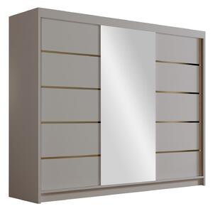 Dulap Closico Veltron II, Cașmir, 215x250x58cm, 203 kg, Uși dulap: Glisante, Numărul de rafturi: 9, Numărul de rafturi: 9