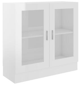 Dulap cu vitrină, alb extralucios, 82,5 x 30,5 x 80 cm, PAL